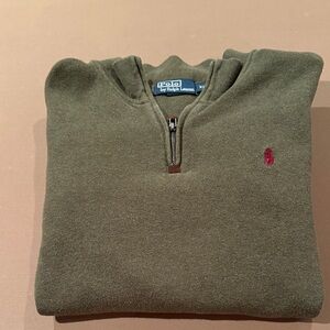 Polo by Ralph Lauren Men's Olive Zip-Up Sweater